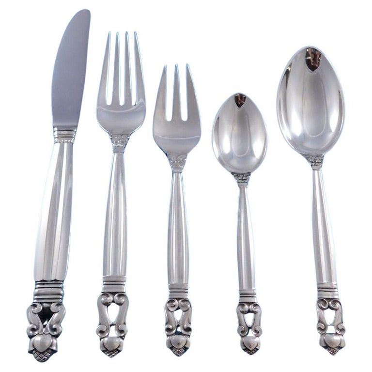 Acorn by Georg Jensen Sterling Silver Dinner Flatware Set 12