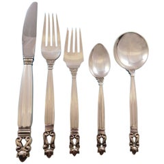 Acorn by Georg Jensen Sterling Silver Flatware Service 12 Dinner Set 60 Pieces