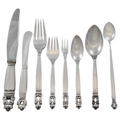 Acorn by Georg Jensen Sterling Silver Flatware Service 6 Dinner Set 48 Pieces