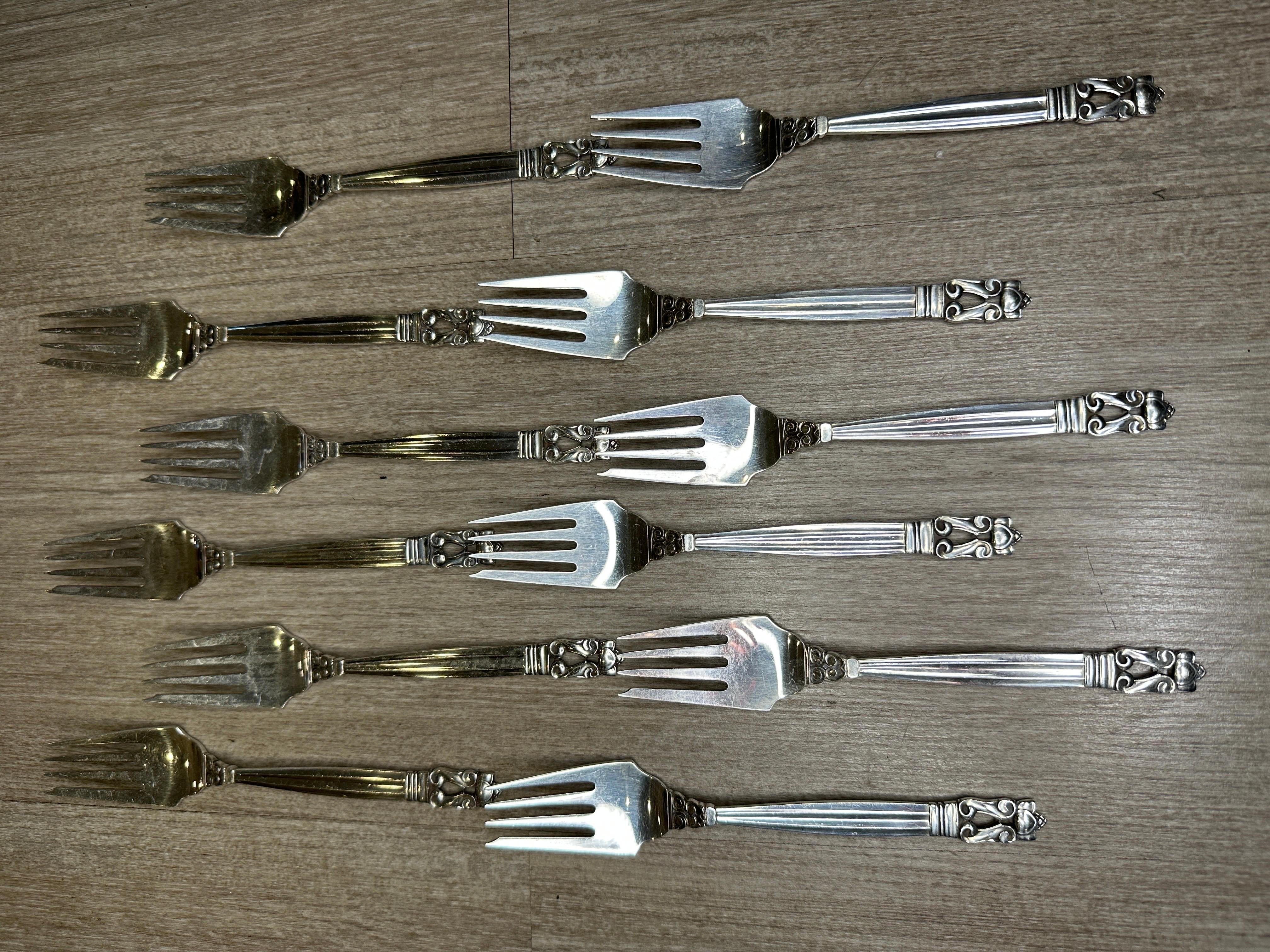 Acorn by GEORG JENSEN Sterling Silver Flatware Set Service for 12, 65 Pieces For Sale 5