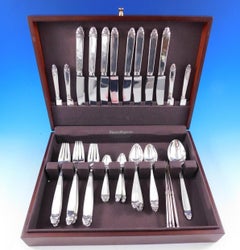 Set di posate in argento Sterling Acorn by Peer Smed 54 pezzi Art Services Raro