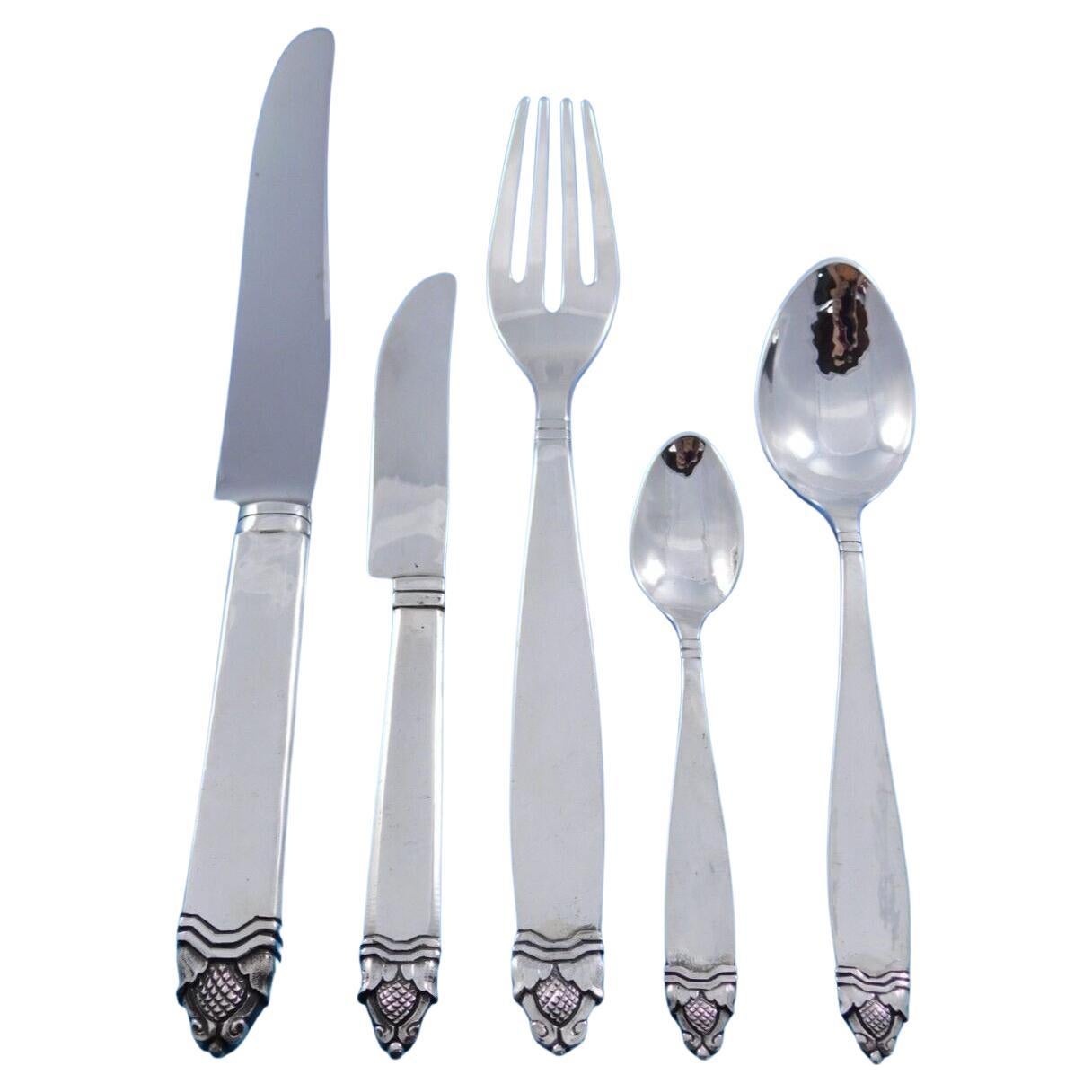 Bellota de Peer Smed Servicio de cubiertos de plata de ley 54 uds Arts & Crafts Raro