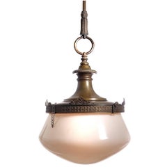 Acorn Domed Milk Glass Chandelier