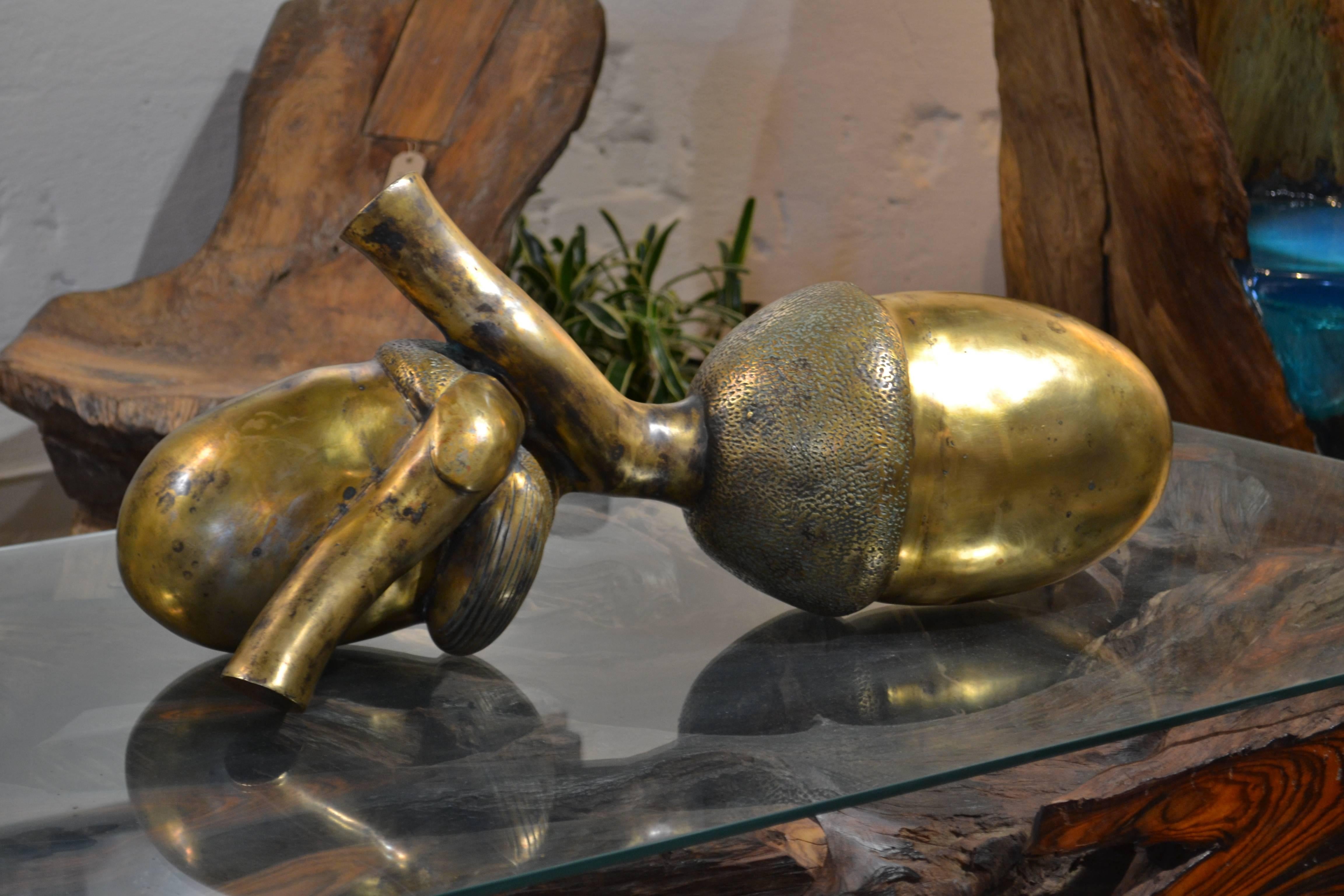 Swedish Acorn Sculpture in Patinated Bronze by Pierre Osterholm No. 1 For Sale