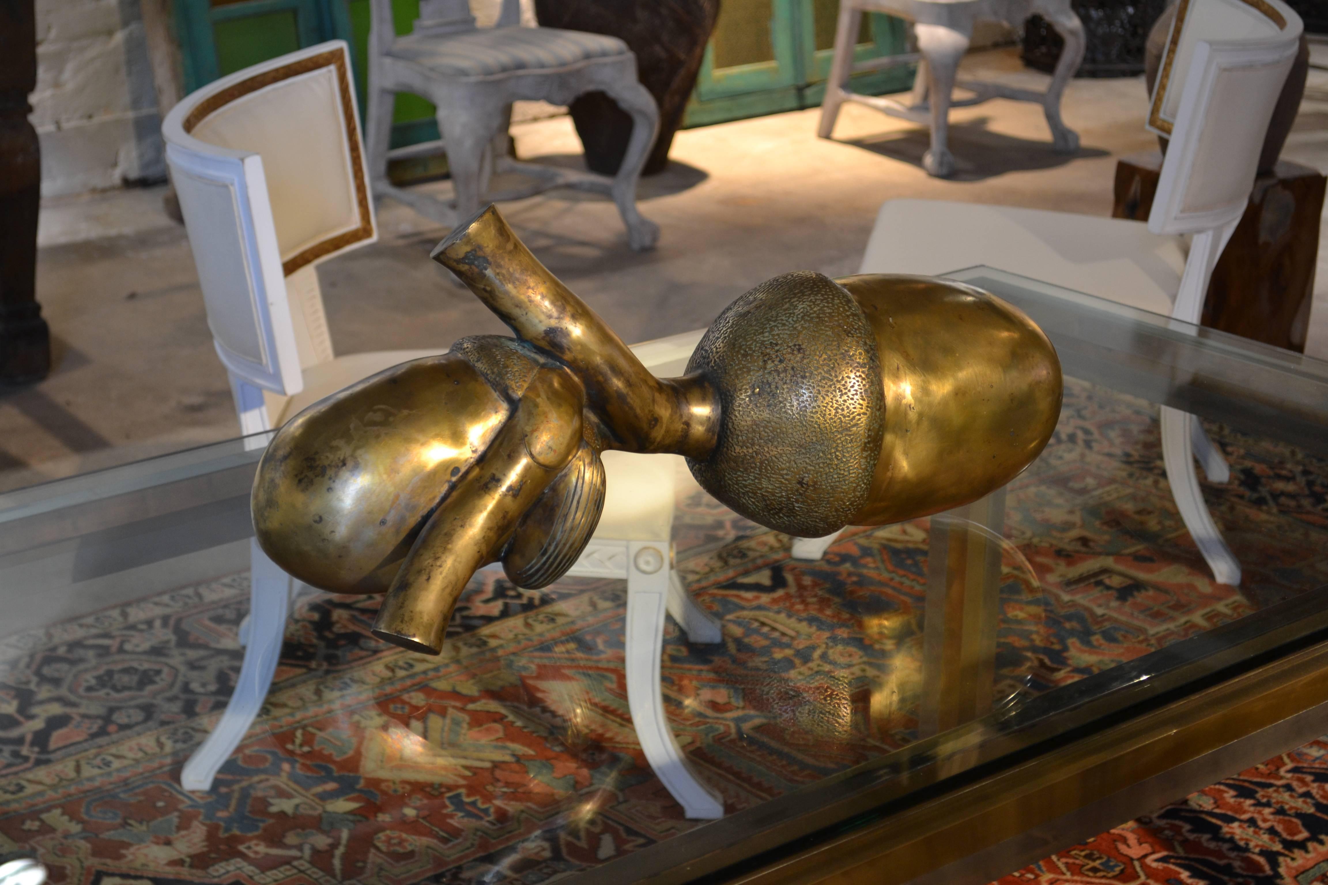 Acorn Sculpture in Patinated Bronze by Pierre Osterholm No. 1 In Good Condition For Sale In Helsingborg, SE