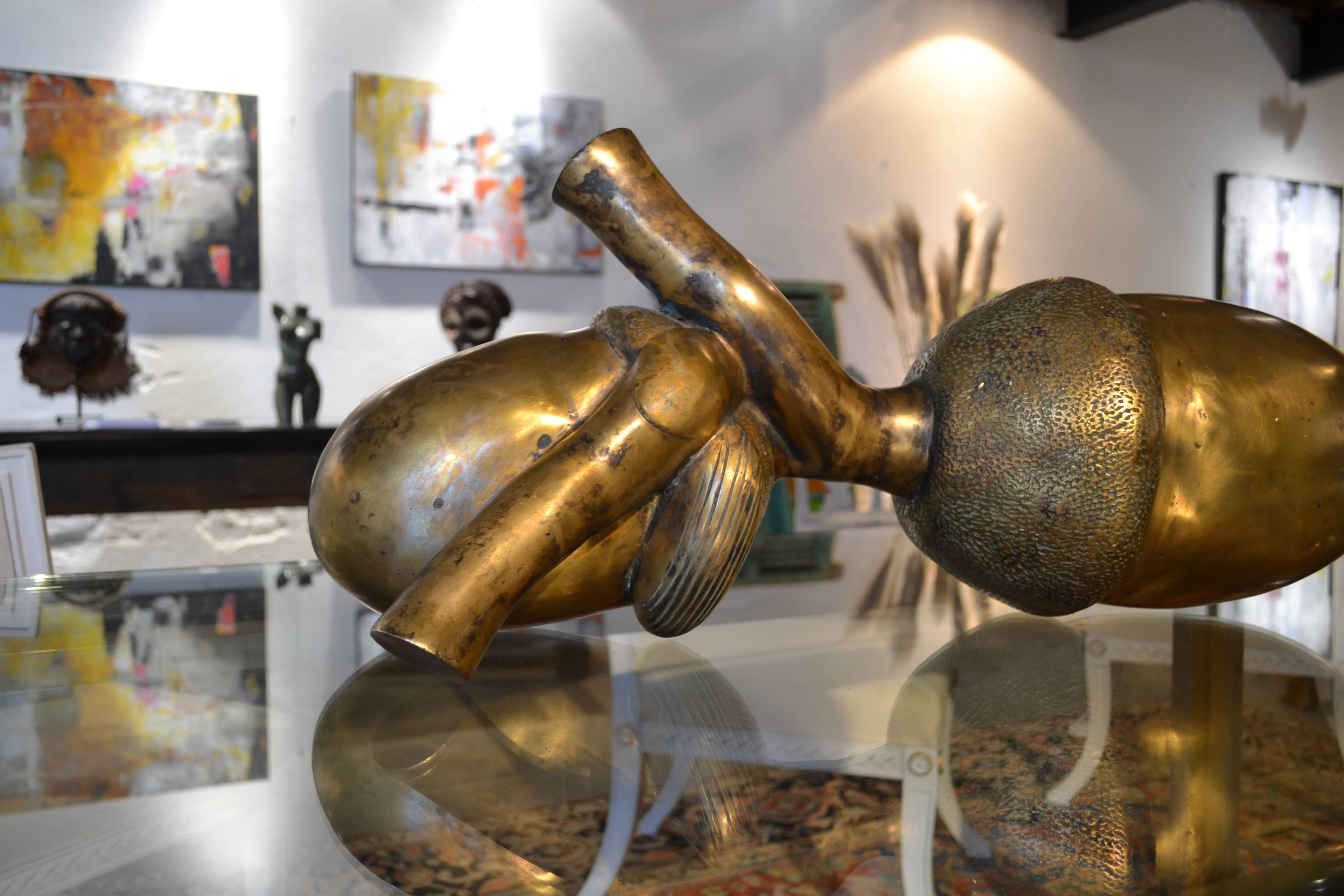 Contemporary Acorn Sculpture in Patinated Bronze by Pierre Osterholm No. 1 For Sale