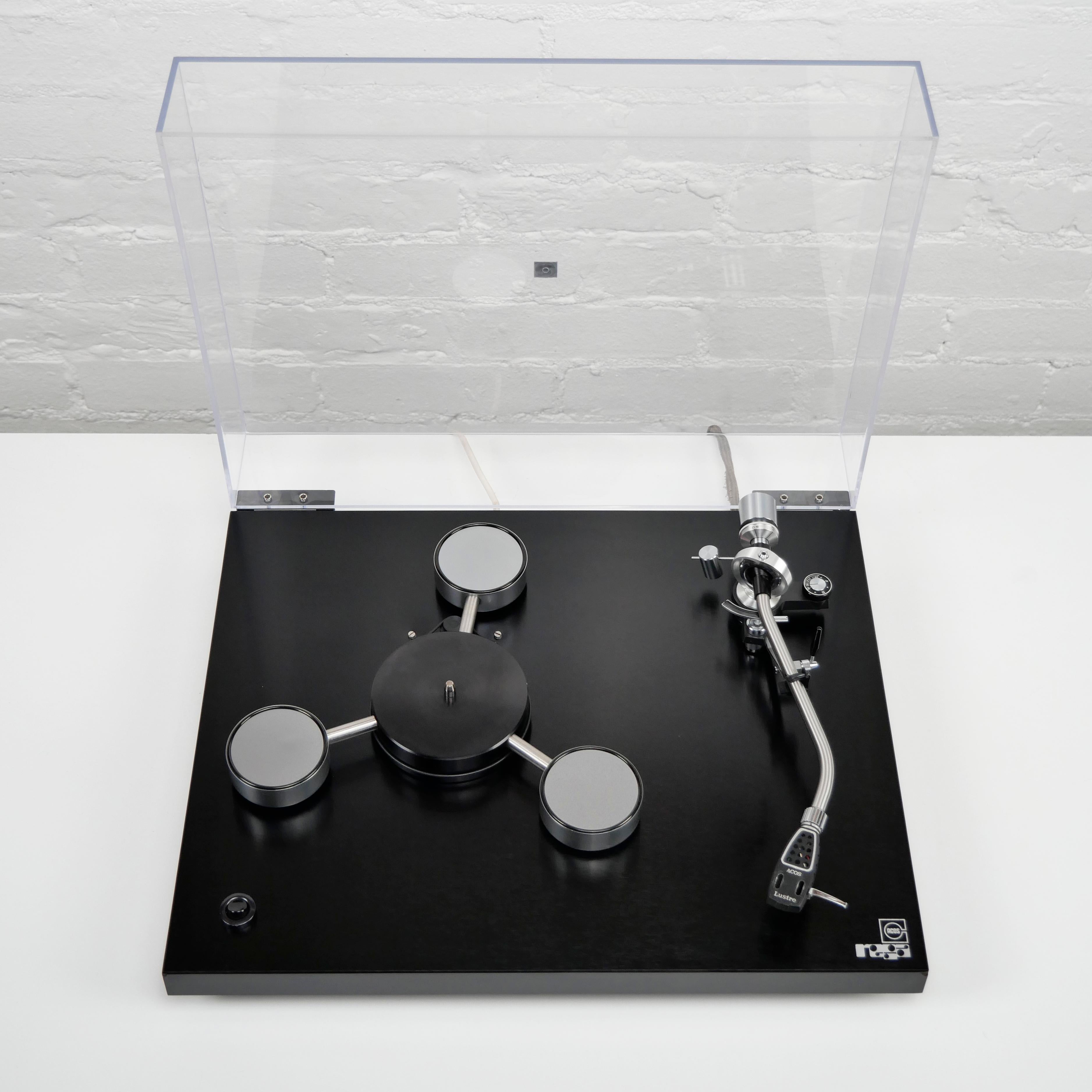 Acrylic Acos Rega 'Planet' Turntable & Acos Lustre Tonearm, 1972, super record player