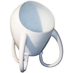 Acqua Alta Contemporary Hand Blown Murano Glass White Vase