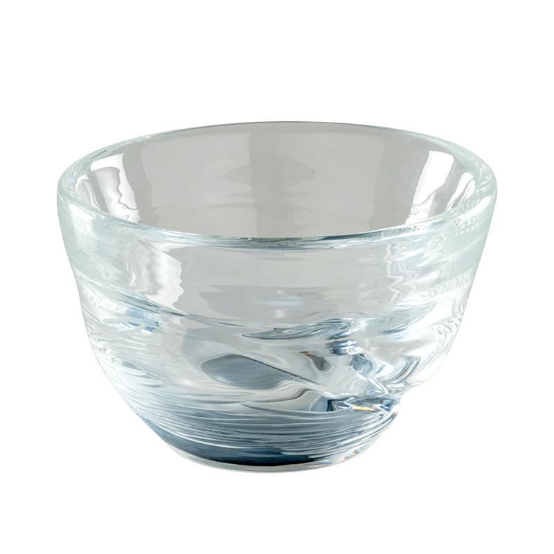 Acqua Bowl in Crystal and Grape Murano Glass by Michela Cattai