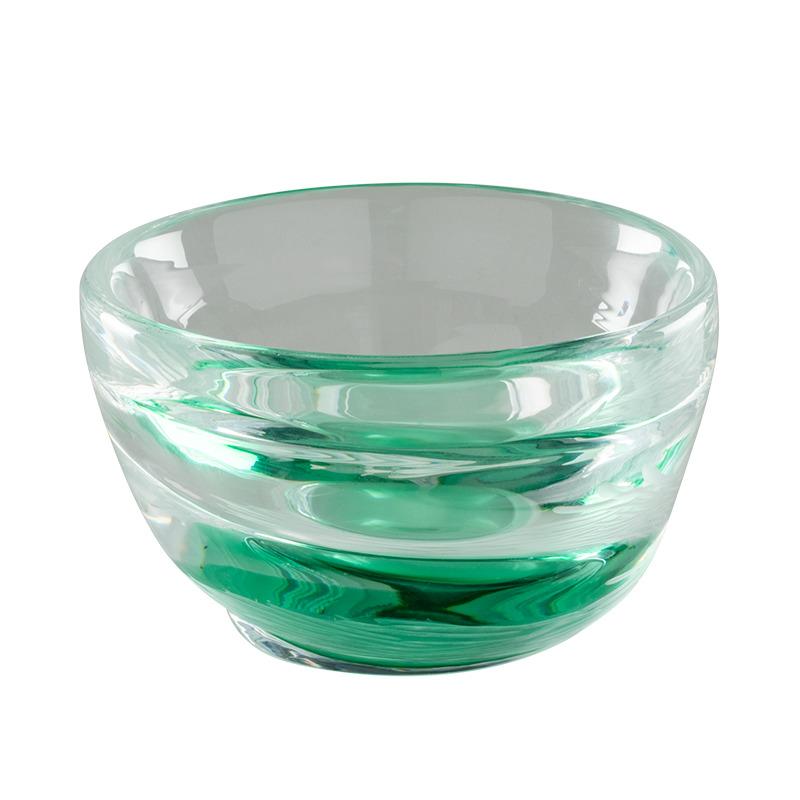 Acqua Bowl in Crystal and Mint Green Murano Glass by Michela Cattai