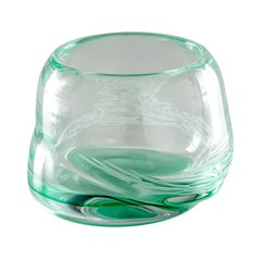 Acqua Glass in Crystal and Mint Green Murano Glass by Michela Cattai