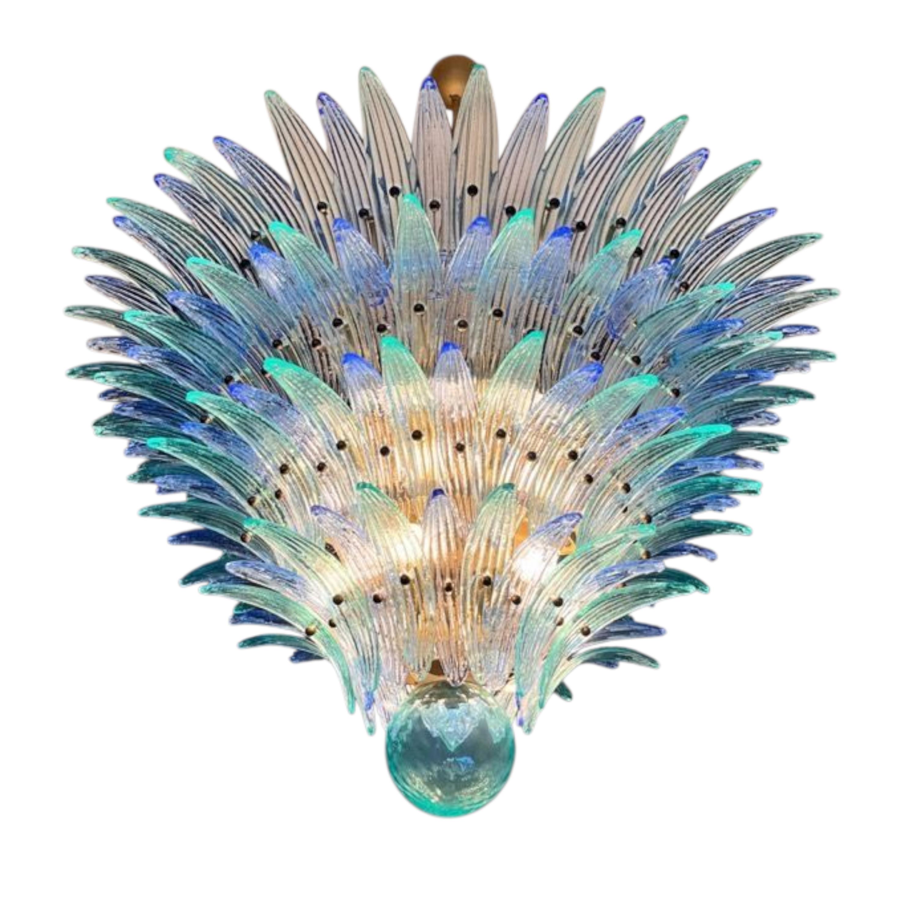 Acqua Marina - Lustre en verre de Murano fait à la main, 160 pièces d'élégance Neuf - En vente à Guazzora, IT