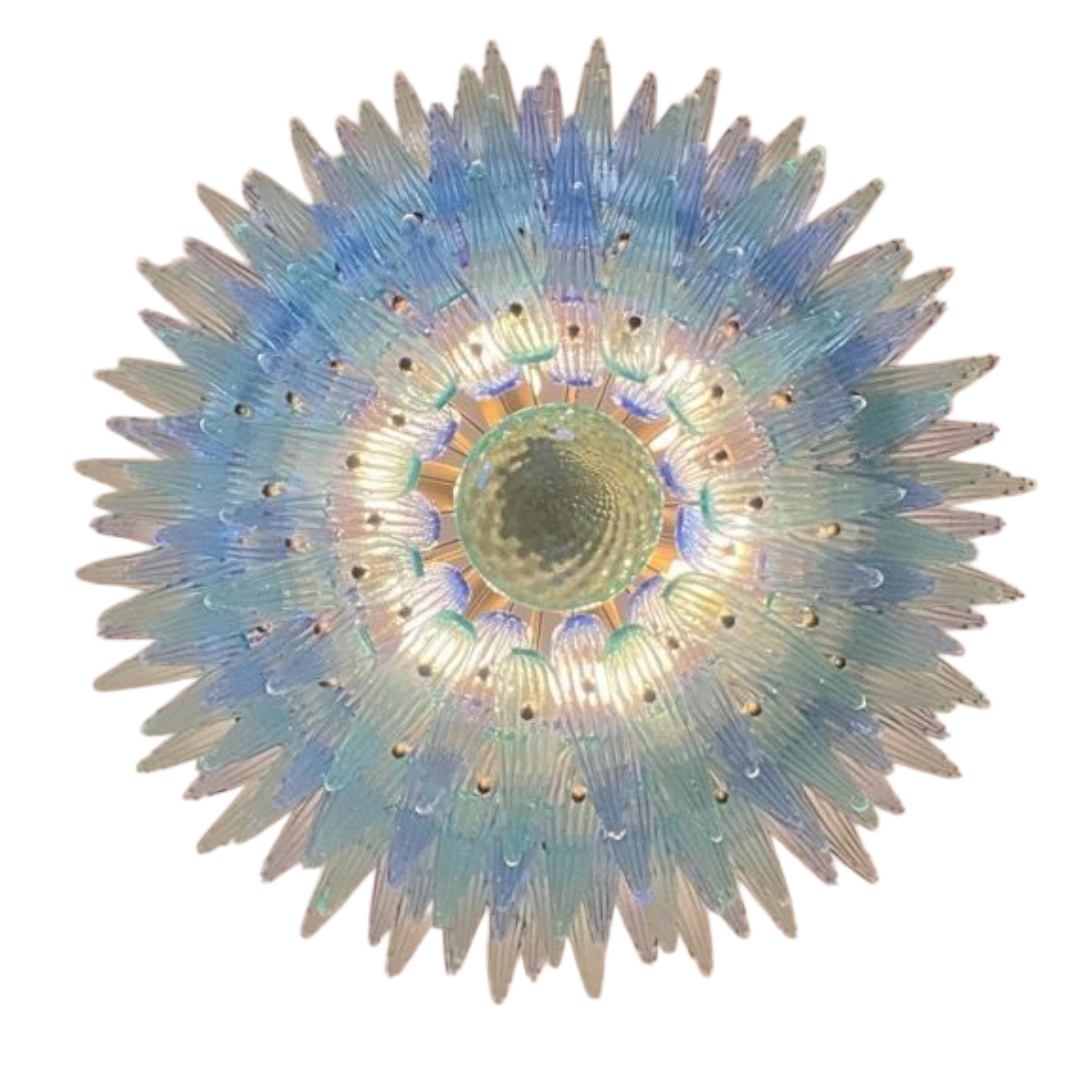 Acqua Marina - Lustre en verre de Murano fait à la main, 160 pièces d'élégance en vente 1
