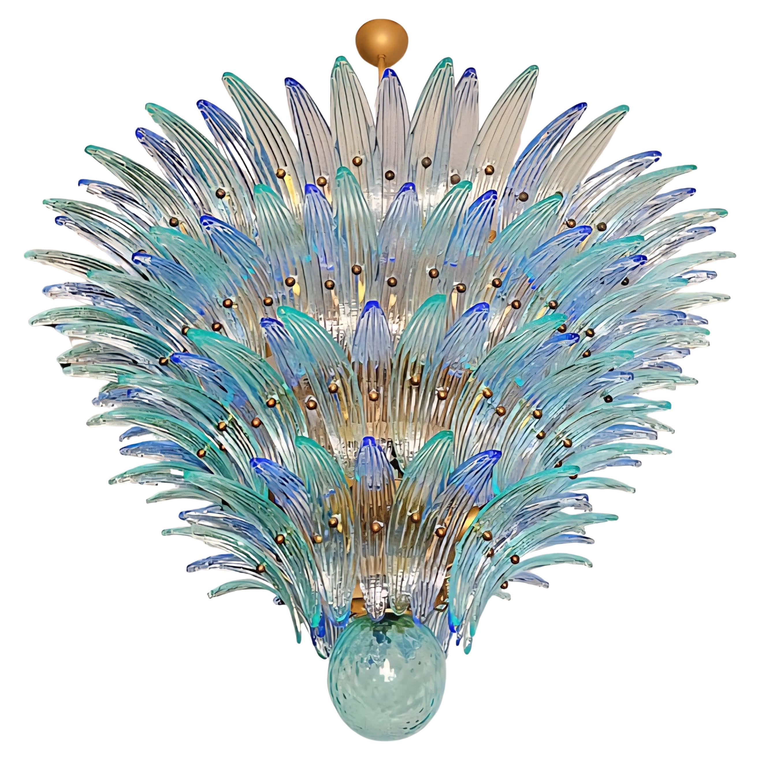 Acqua Marina - Lustre en verre de Murano fait à la main, 160 pièces d'élégance en vente