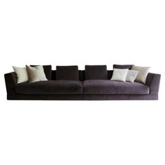 Divano modulare a quattro posti in Wood Wood, viola scuro, di Casa Casati