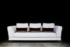 Acquabella Three Seater Beech Wood And Bronze Feet Sofa by Casa Casati