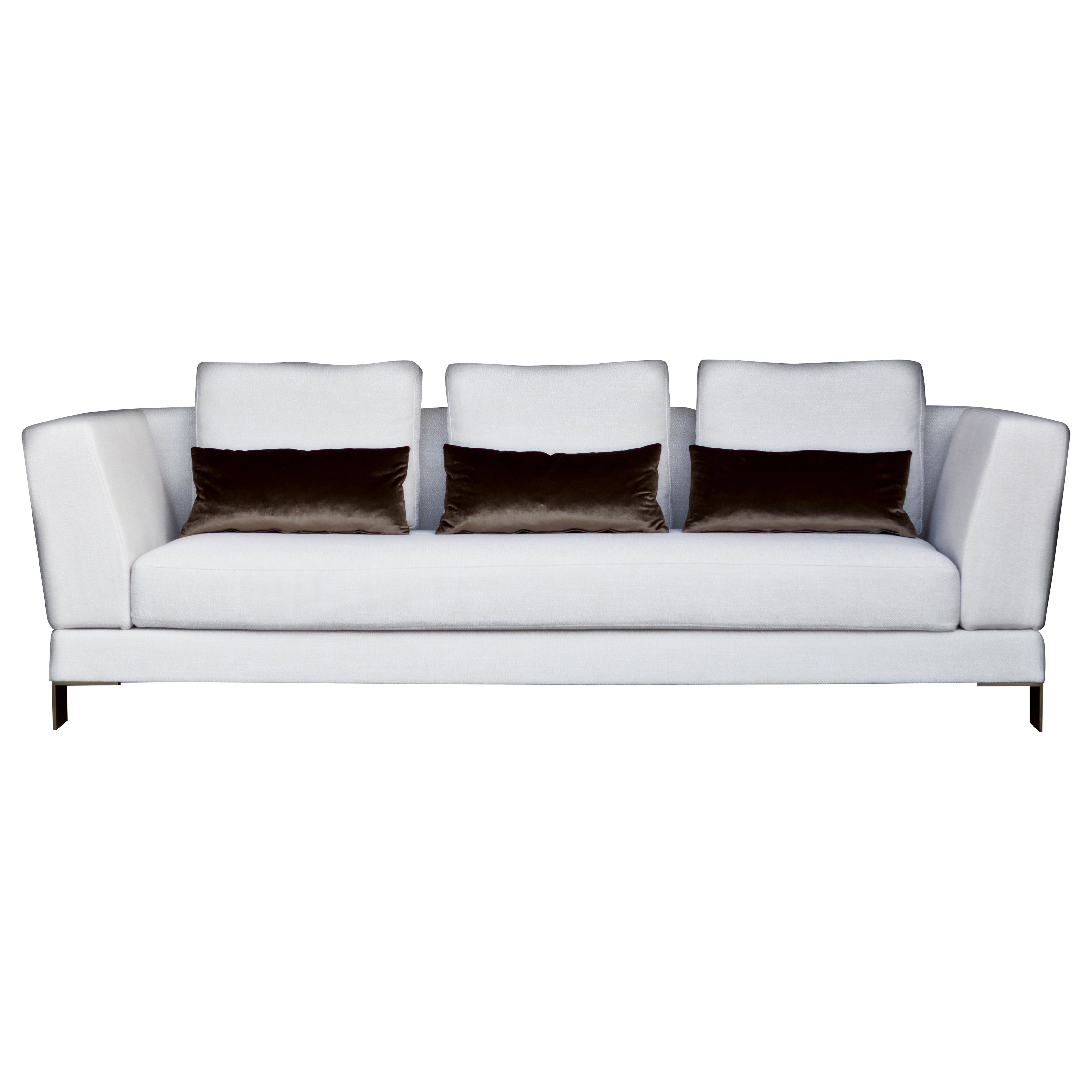 Acquabella Dreisitzer-Sofa aus Buchenholz und Bronzefüßen von Casa Casati im Angebot