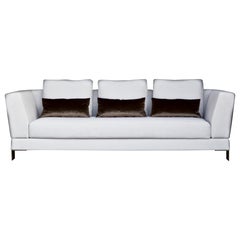 Acquabella Three Seater Beech Wood And Bronze Feet Sofa by Casa Casati