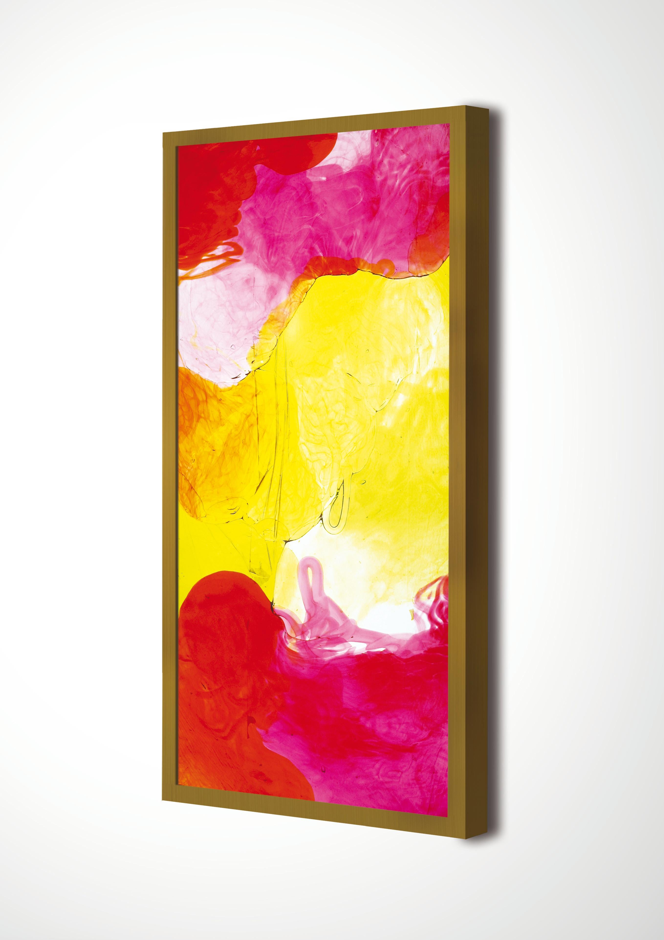 Modern Acquarelli Framed Light Fixture in Red, Pink and Yellow Resin by Jacopo Foggini For Sale