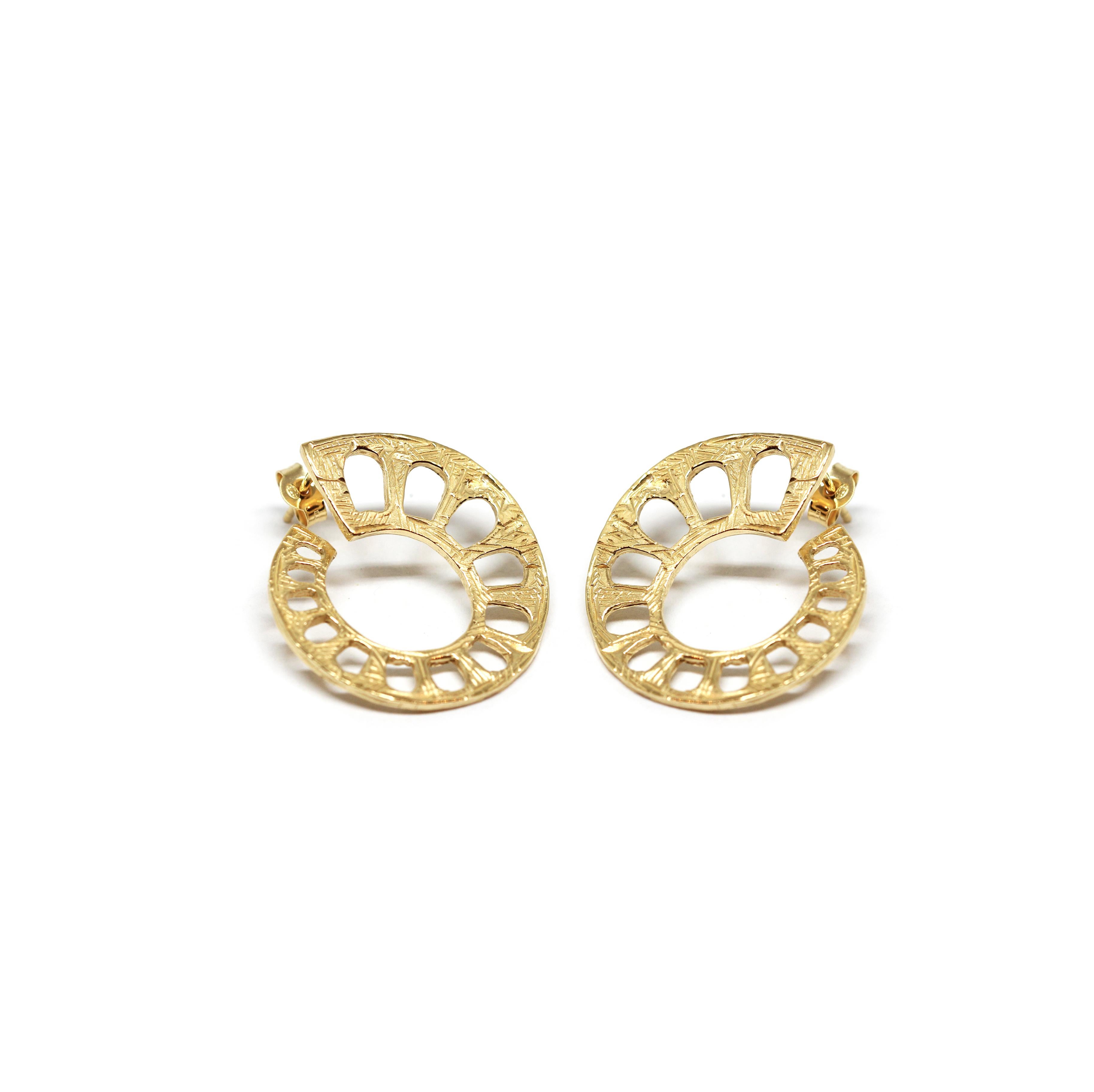 Acquedotto Orecchini Gold Plated Silver Earrings by CoRo Jewels For Sale