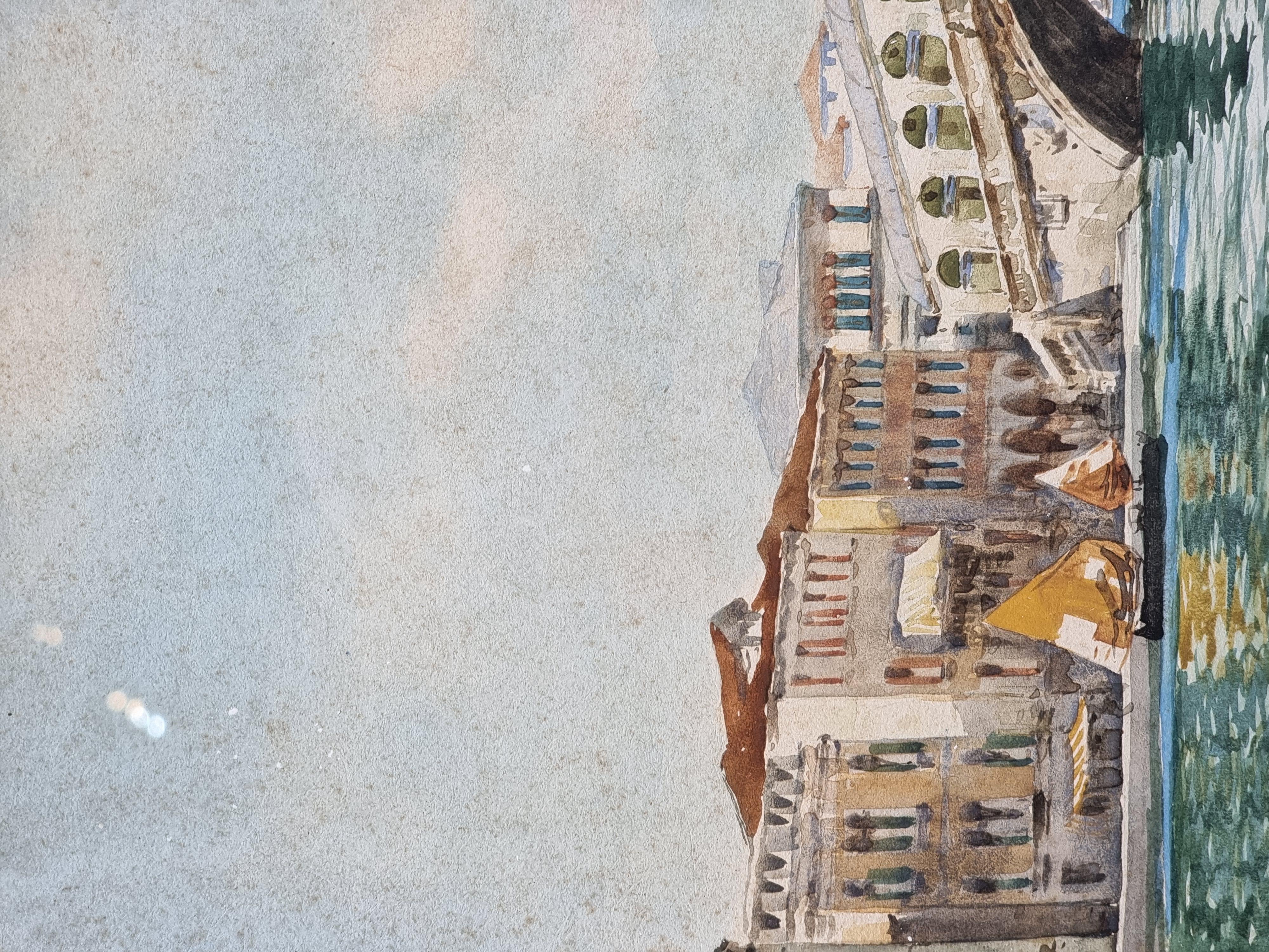 Acquerello veduta del Ponte di Rialto, Guido Peruzzi (XX secolo) Italiano en venta