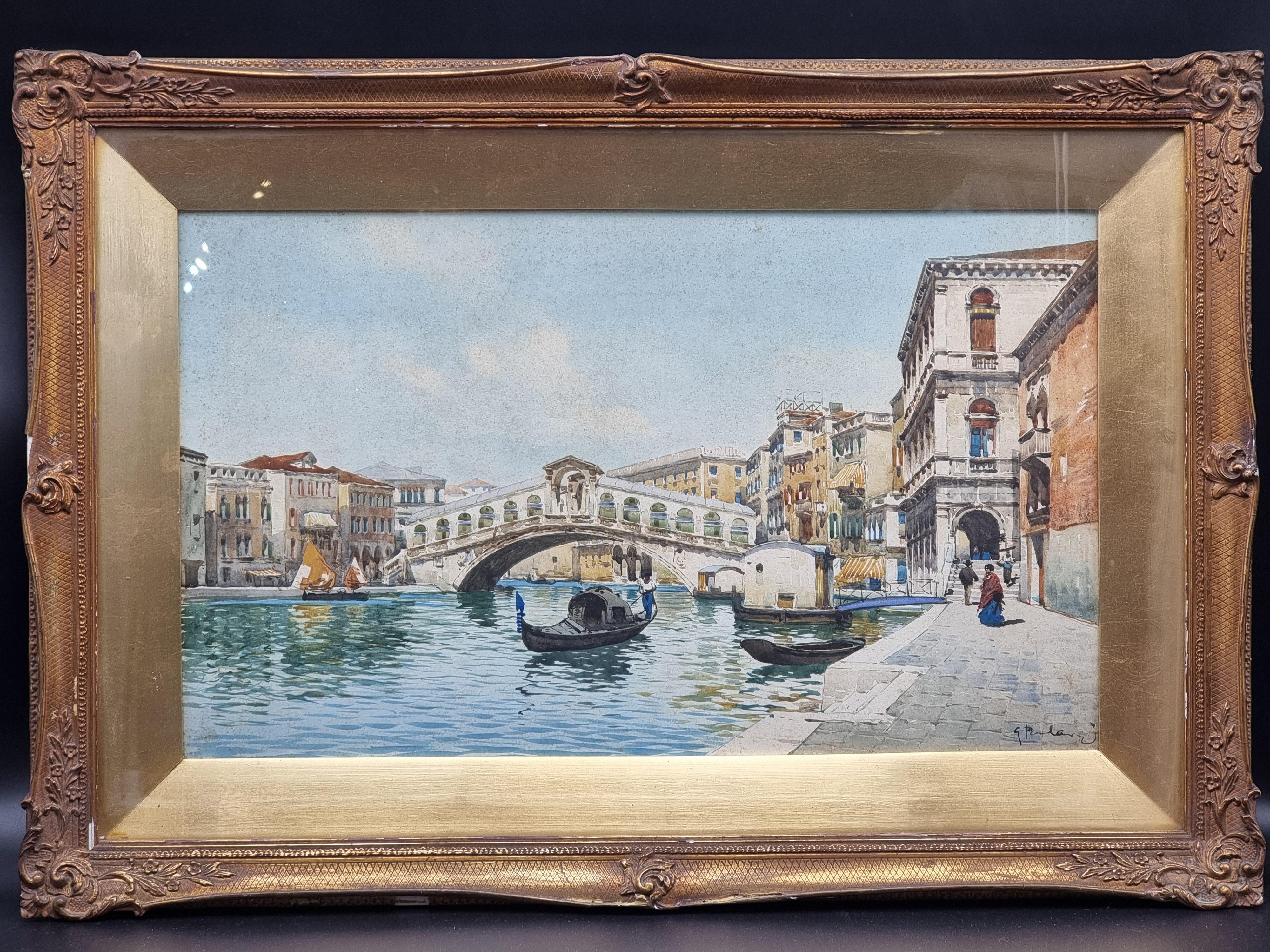 Acquerello veduta del Ponte di Rialto, Guido Peruzzi (XX secolo) Papel en venta
