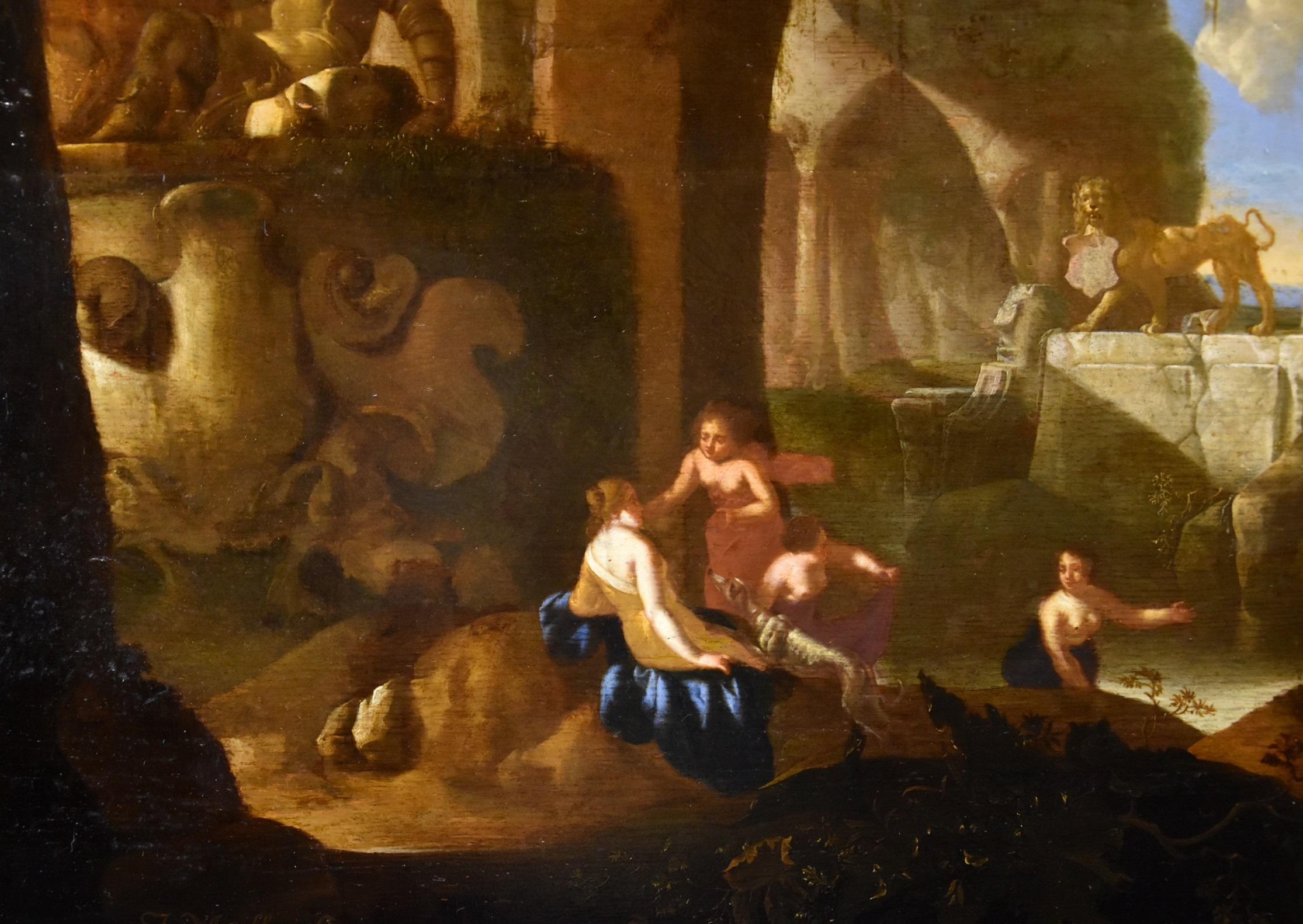 Paysage de Diane I Muller Signé Peinture Huile sur table 17ème Siècle Flamand Ancien maître en vente 7