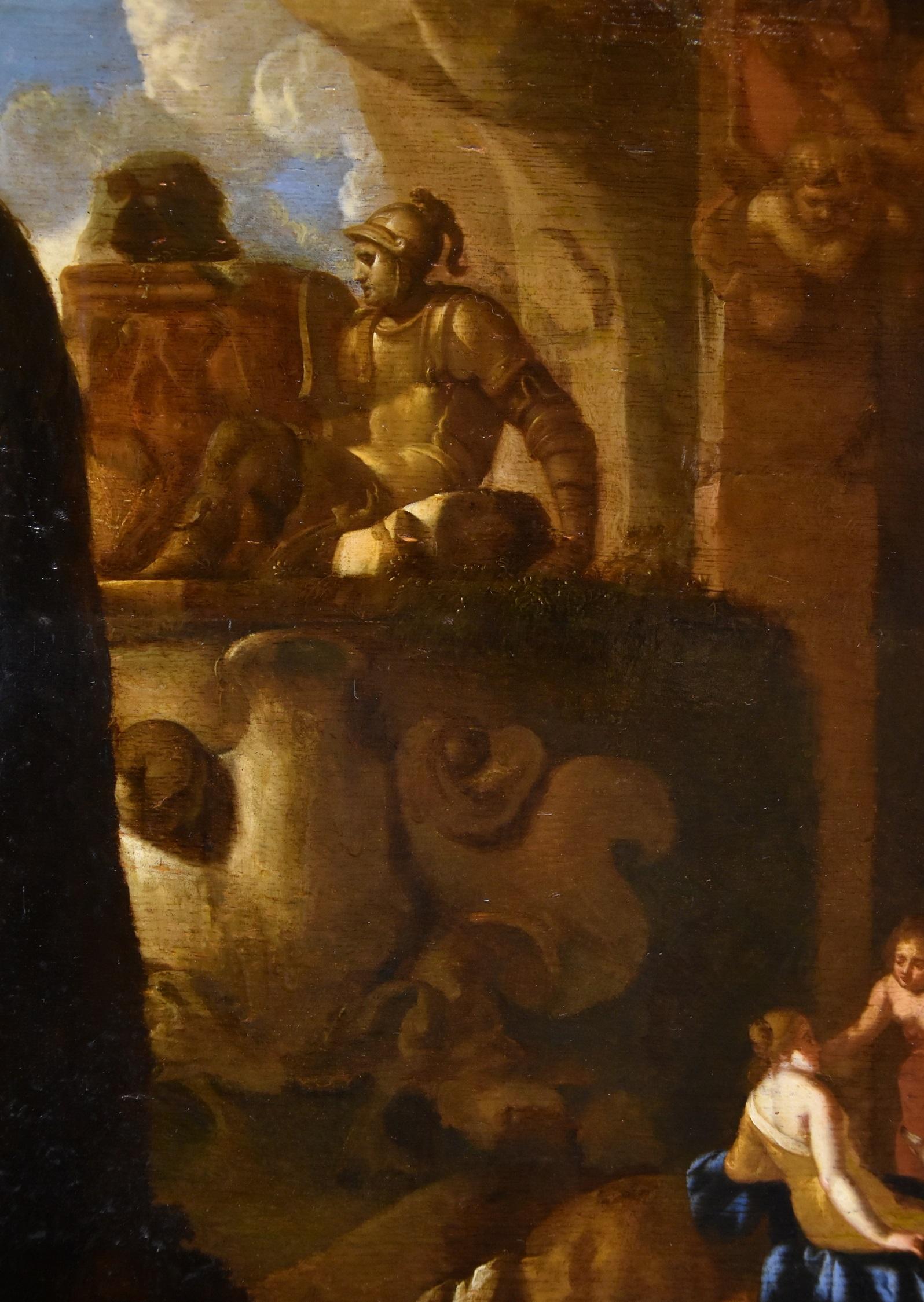 Paysage de Diane I Muller Signé Peinture Huile sur table 17ème Siècle Flamand Ancien maître en vente 1
