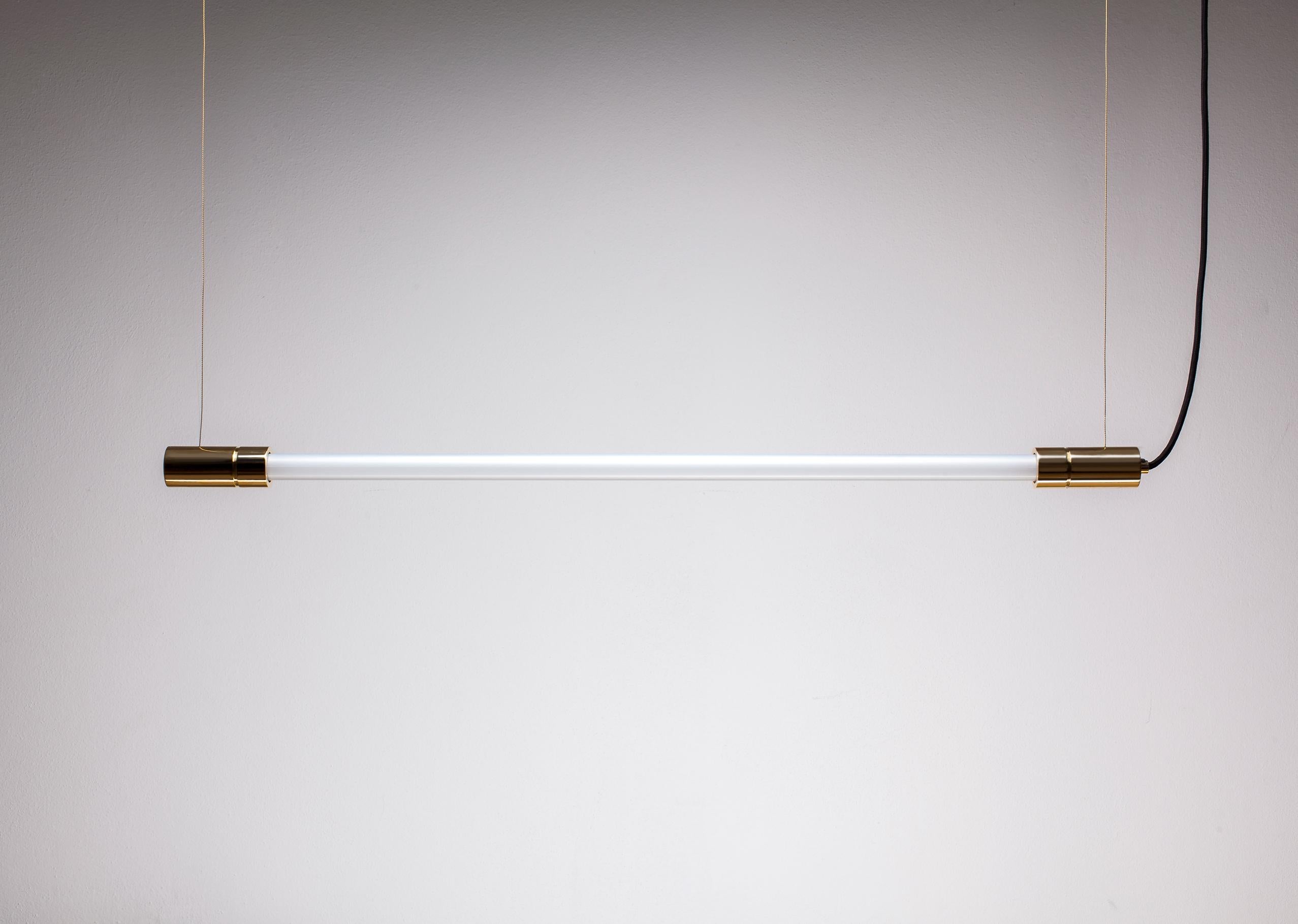 Post-Modern Acra Solid Brass Suspended Light by Lexavala For Sale