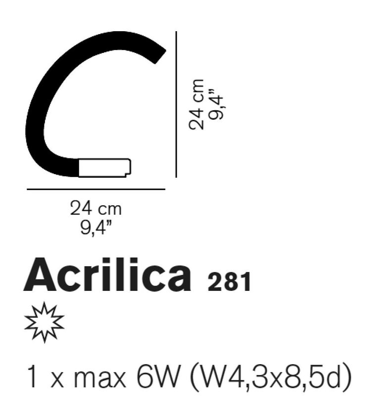 Italian Acrilica 281 by Gianni & Joe Colombo for Oluce For Sale