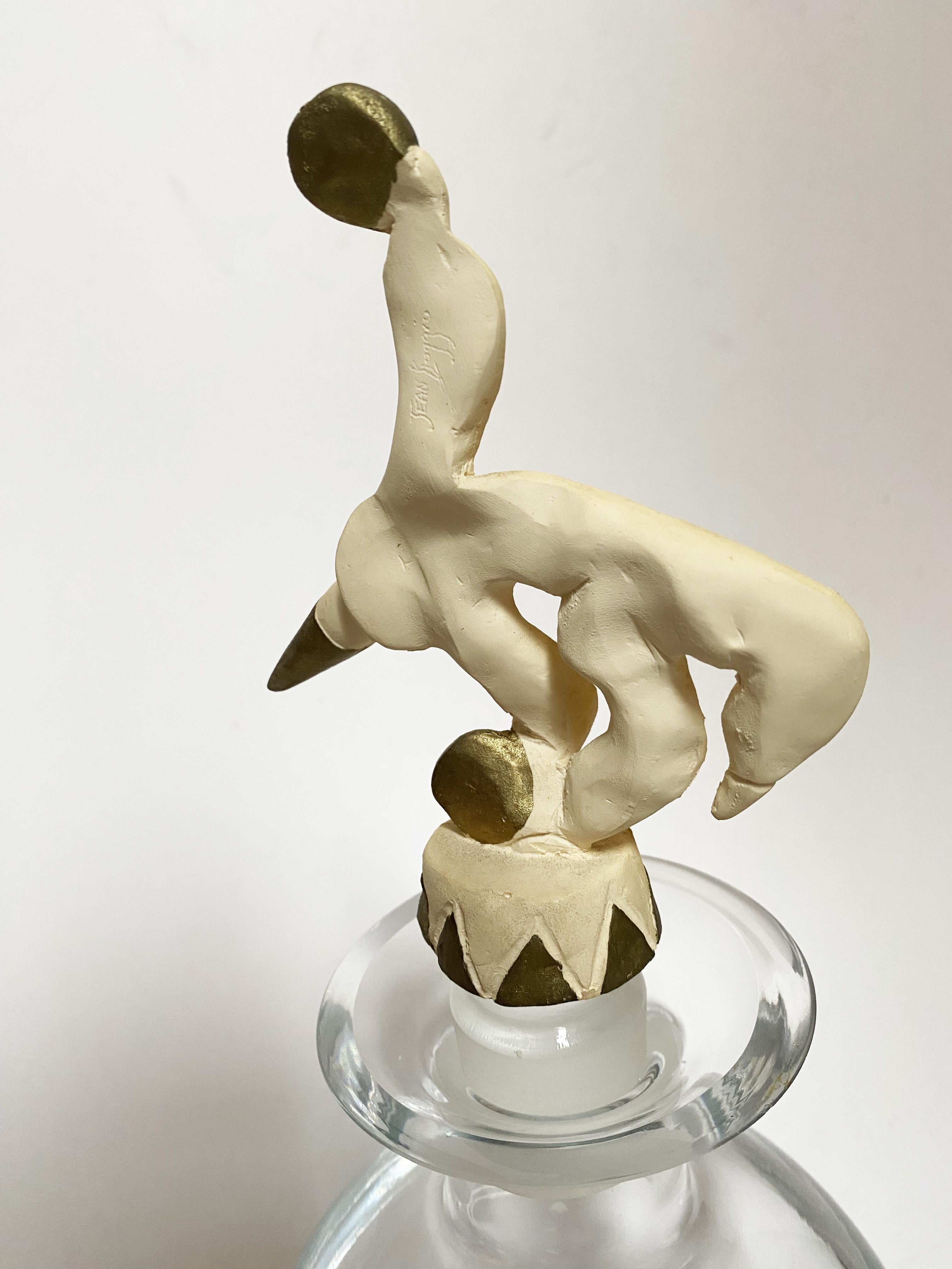 Modern Acrobat Crystal Decanter by Jean Boggio & Les Héritiers. For Sale
