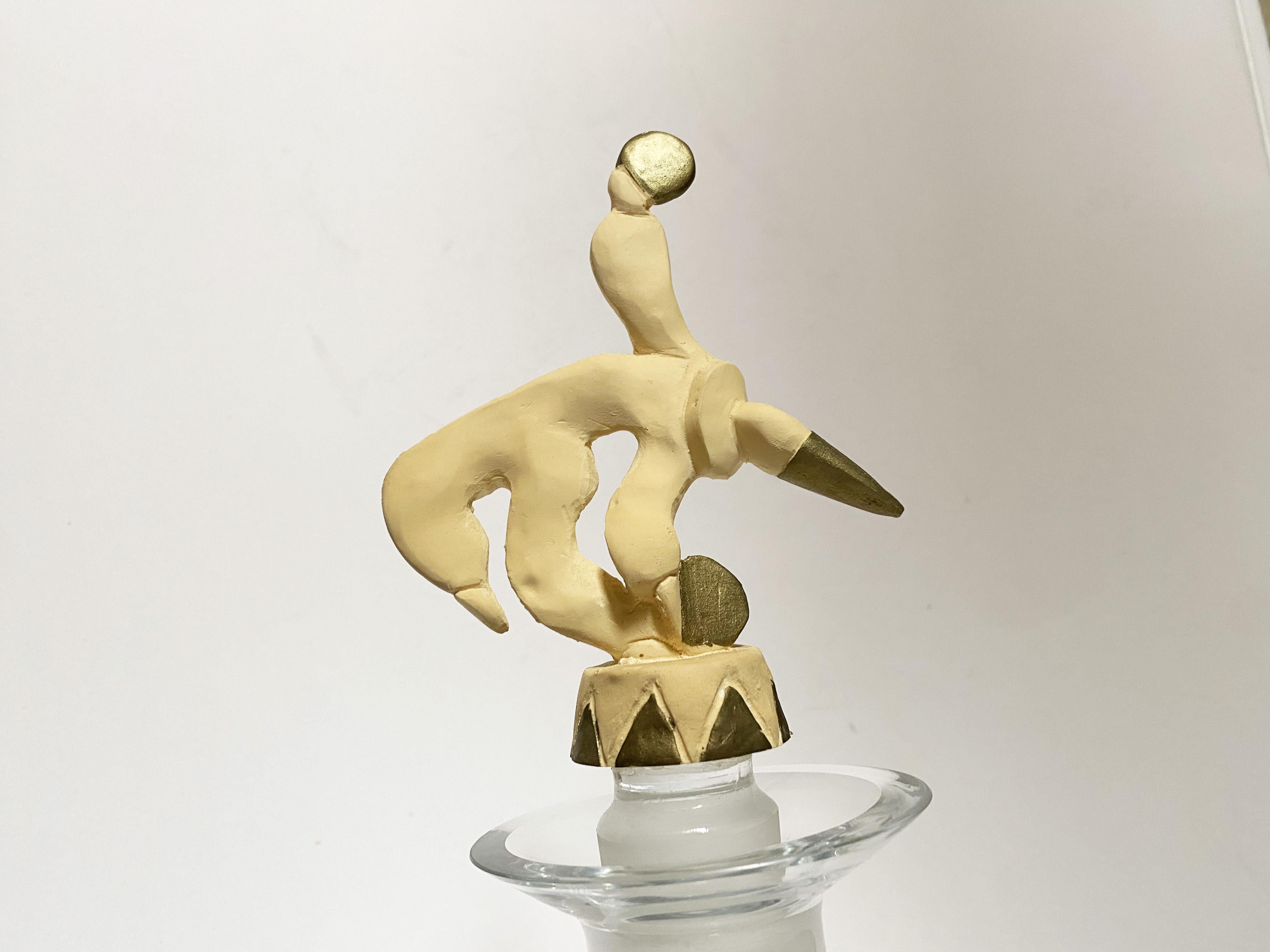 Acrobat Crystal Decanter by Jean Boggio & Les Héritiers. In Good Condition For Sale In Lille, FR