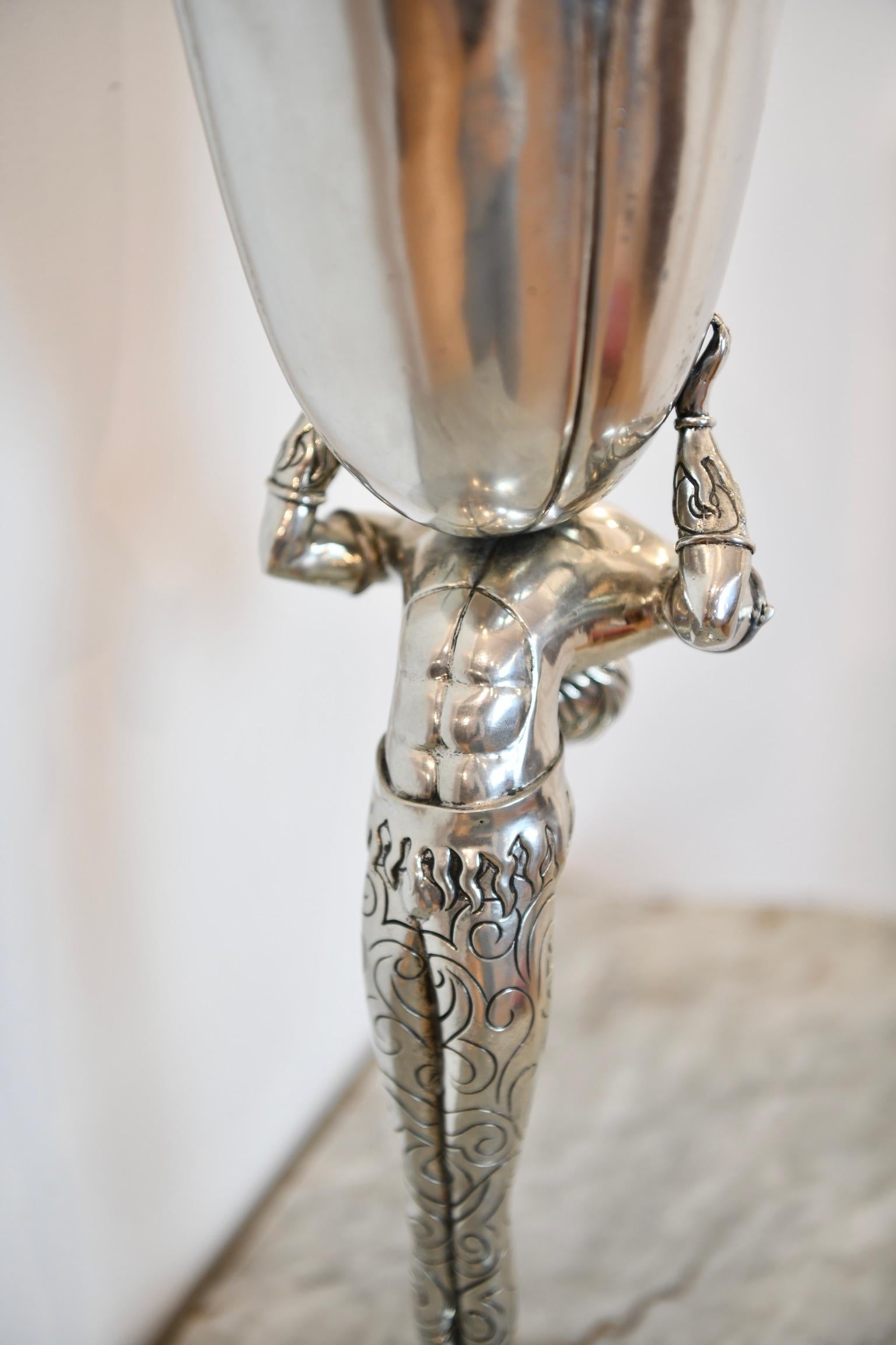 Acrobat Pewter Vase by Piero Figura for Atena, Milan In Good Condition For Sale In Brooklyn, NY