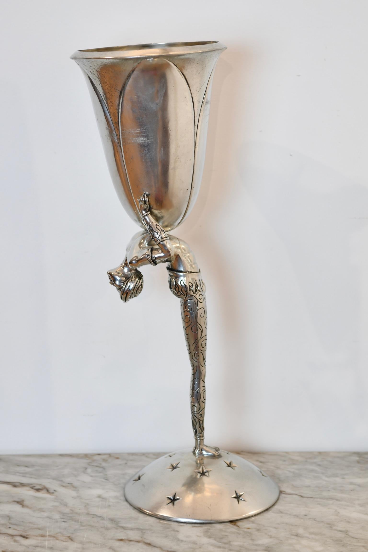 Acrobat Pewter Vase by Piero Figura for Atena, Milan For Sale 3