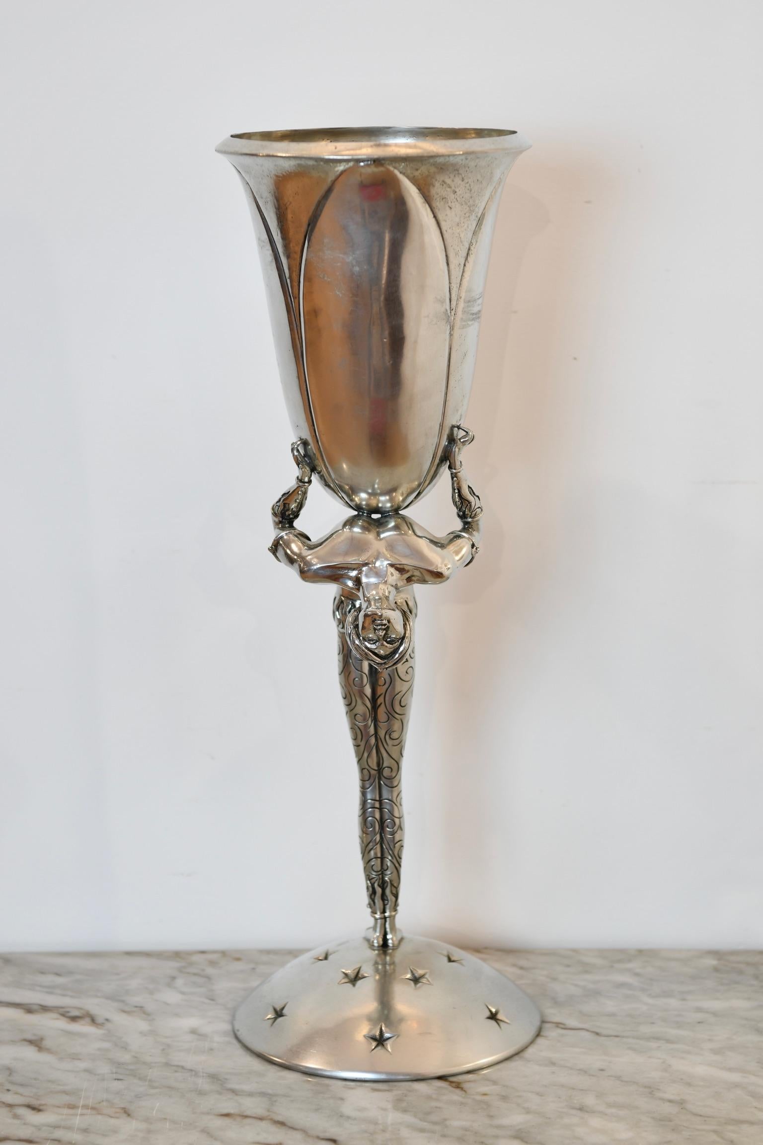 Acrobat Pewter Vase by Piero Figura for Atena, Milan 4