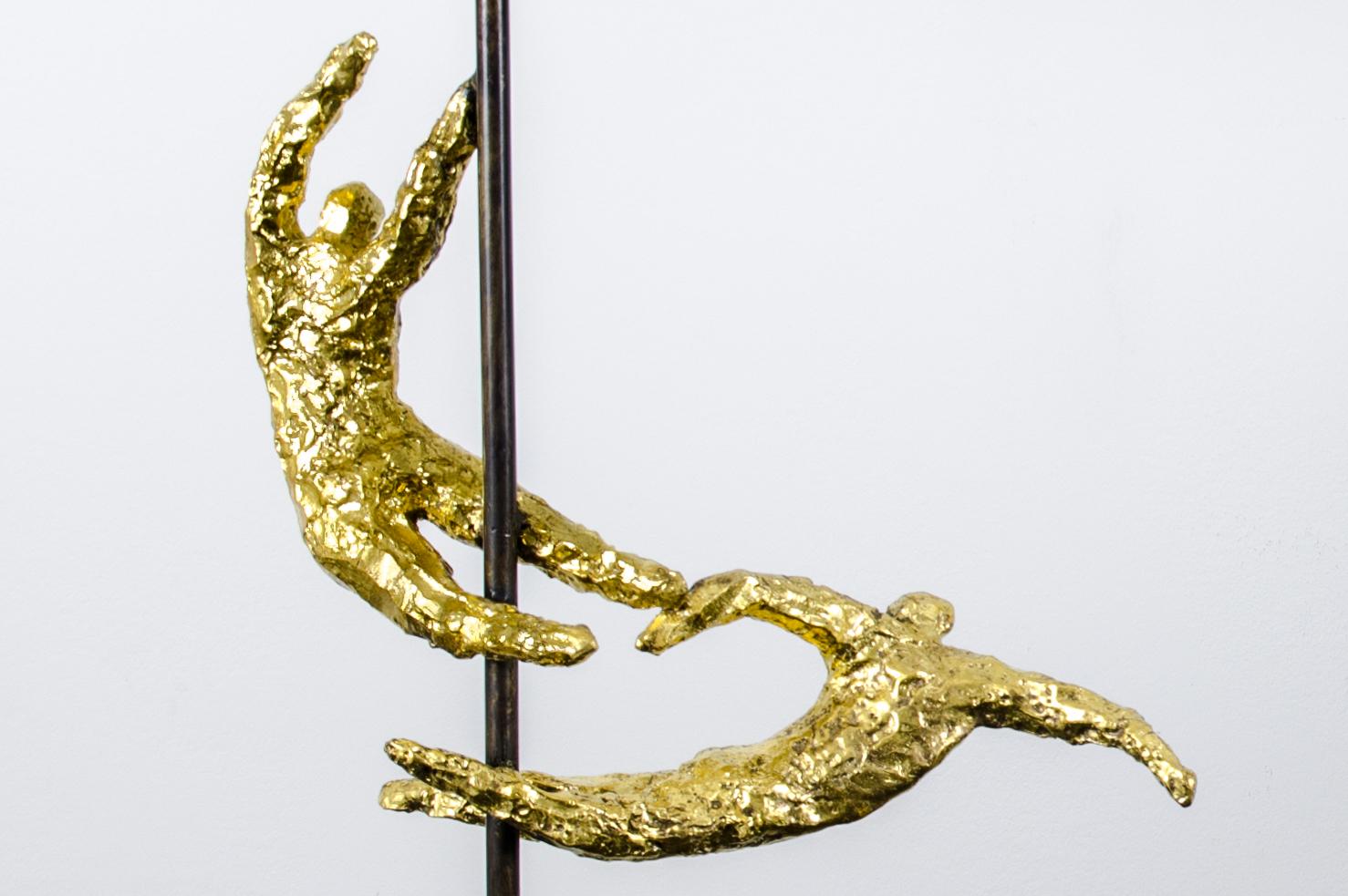 „Acrobats“ Bronze-Skulpturen-Tischlampen-Set (Moderne) im Angebot