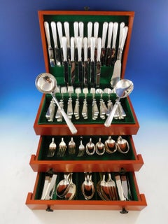 Set di posate in argento 800 Acropole by Cesa 1882 Italy per 18 servizi da 115 pezzi.