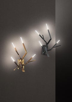 Acropora Wandleuchte mit matt antikgoldener Metalloberfläche