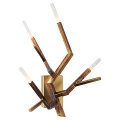 Aplique Acropora en metal dorado envejecido mate