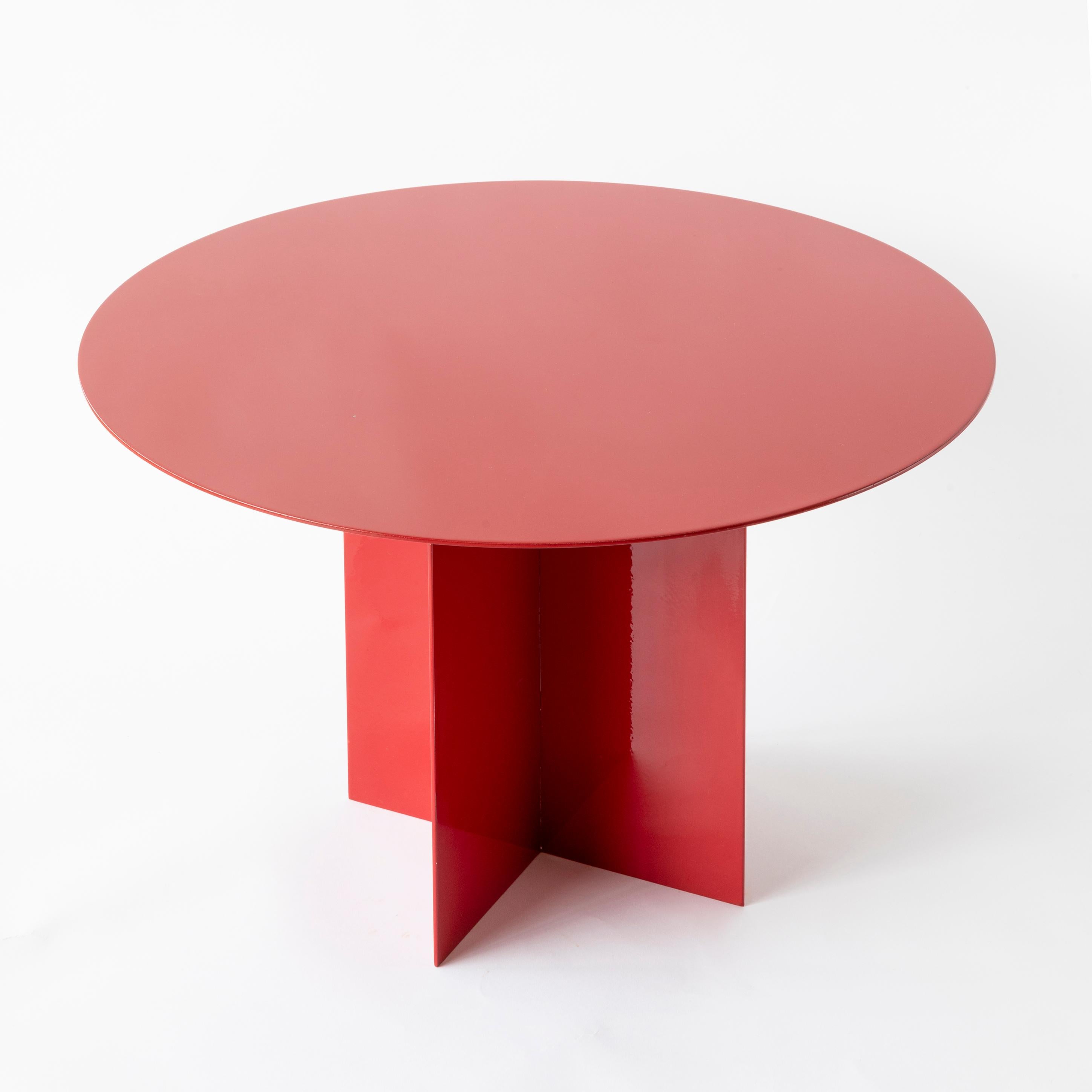 Post-Modern Across Large Round Red Coffee Table by Secondome Edizioni For Sale