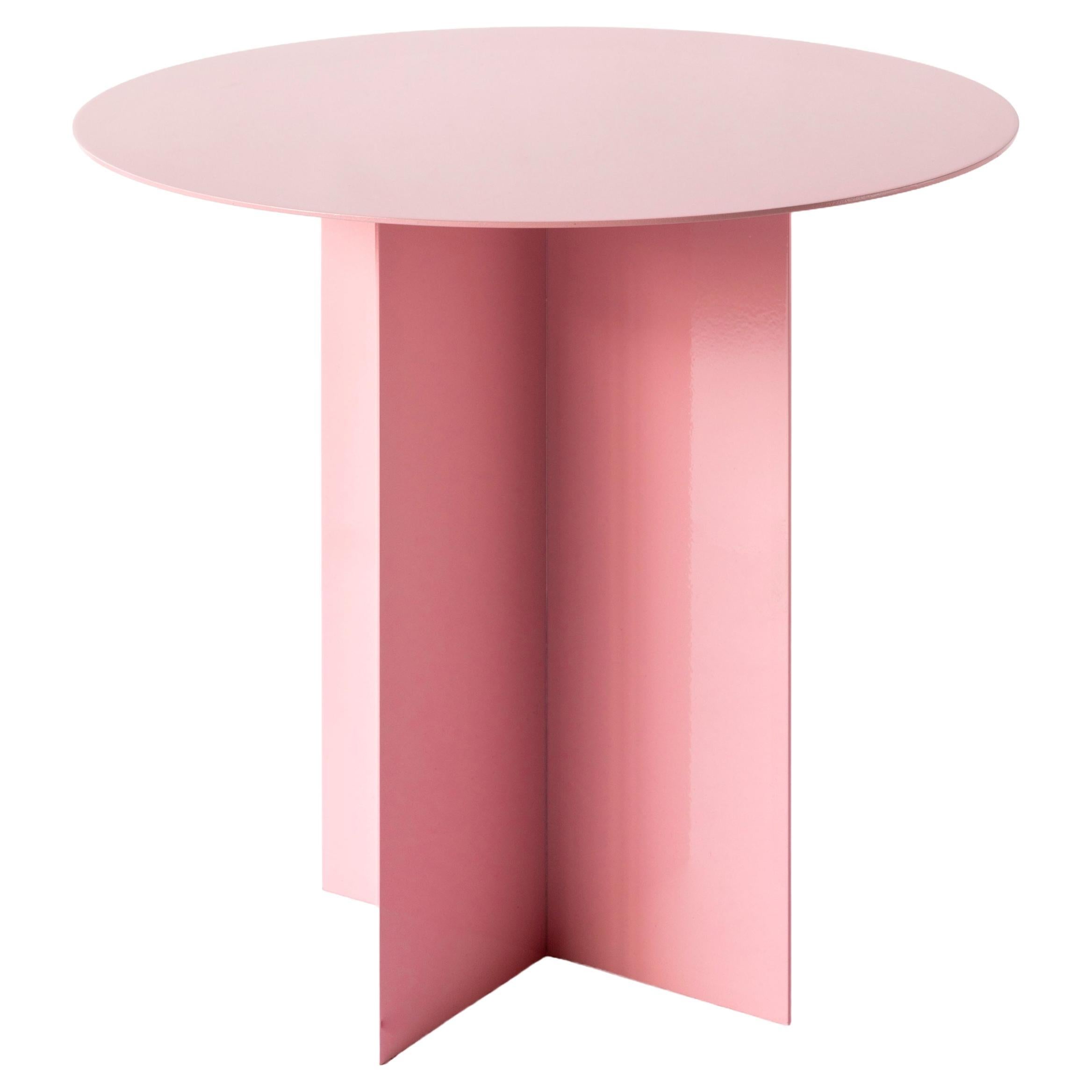 Across Small Round Pink Coffee Table by Secondome Edizioni For Sale