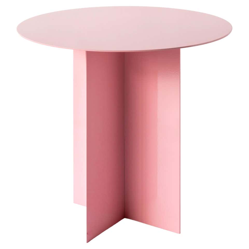 21st Century Customizable Across Round Pink Lacquered Coffee Table in ...