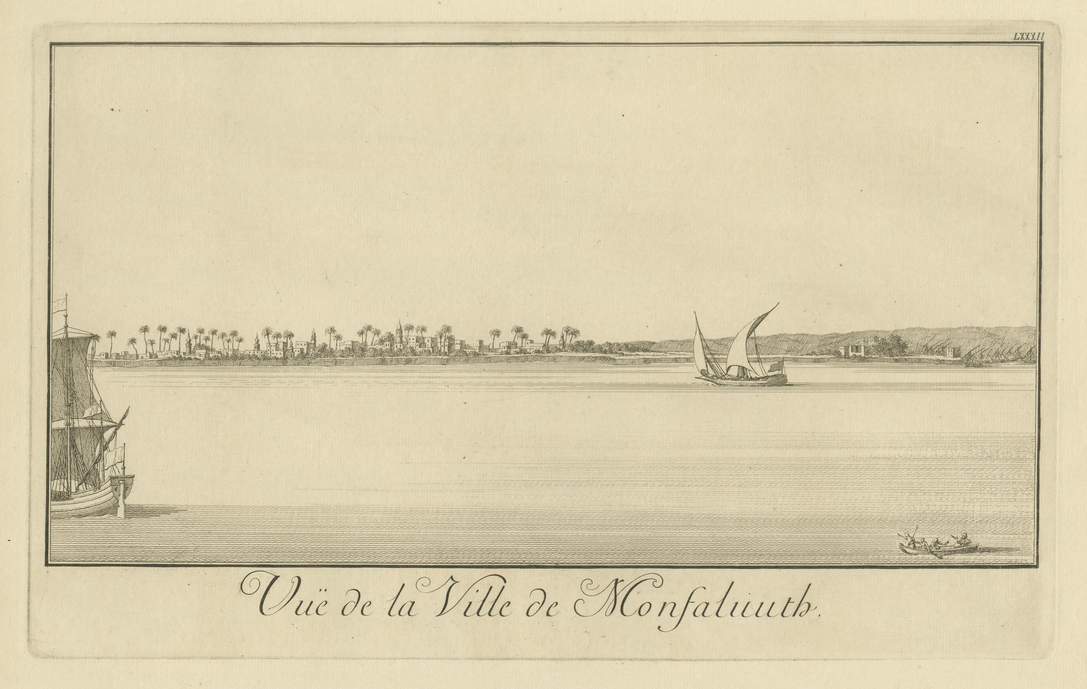Across the Nile – Pair of Antique Egypt Engravings with Distant Pyramids, c.1755