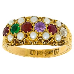 Anello con acrostico "REGARD" c1883 Birmingham Inghilterra