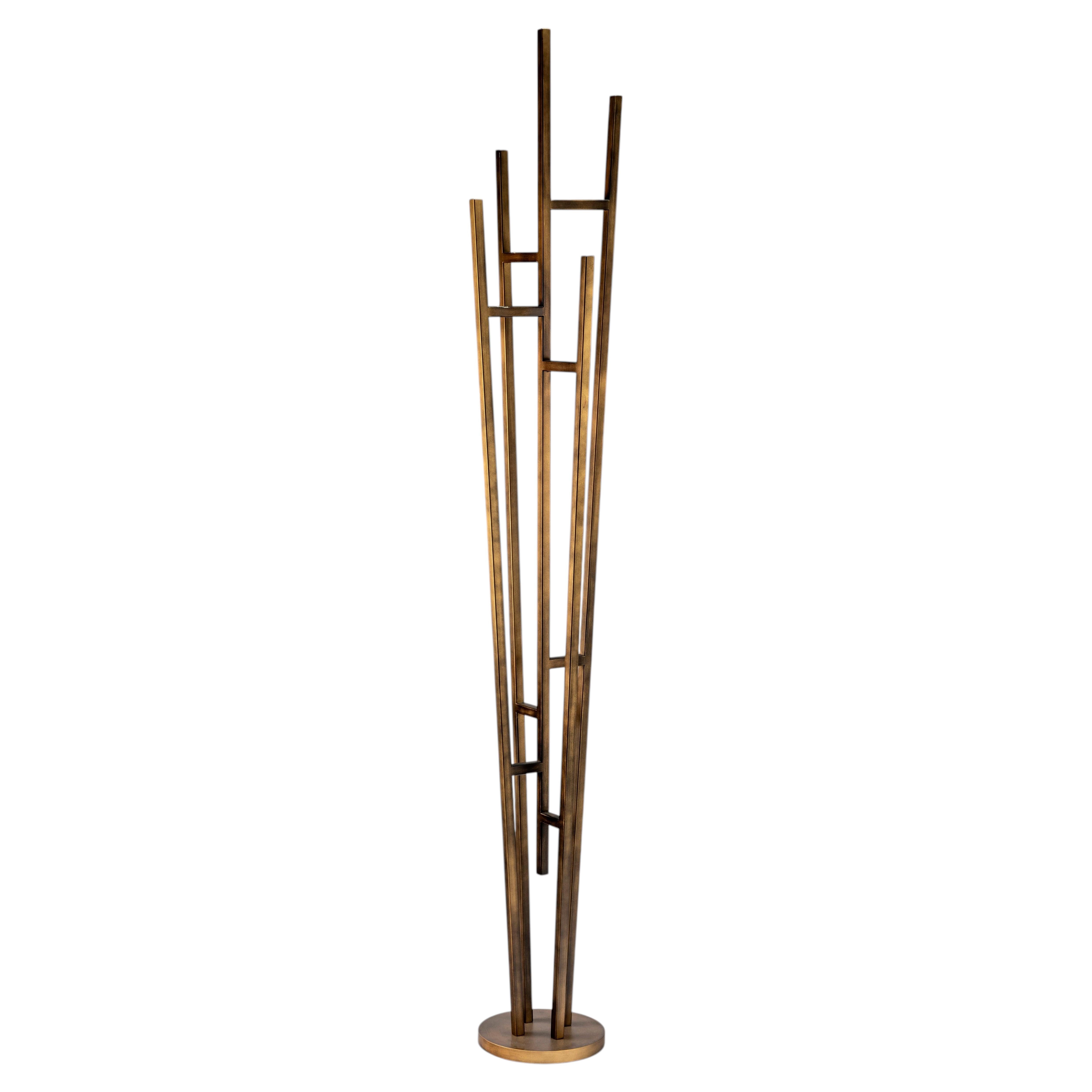 Acrux - Italian Floor Coat Rack in Bronze-Finish Steel