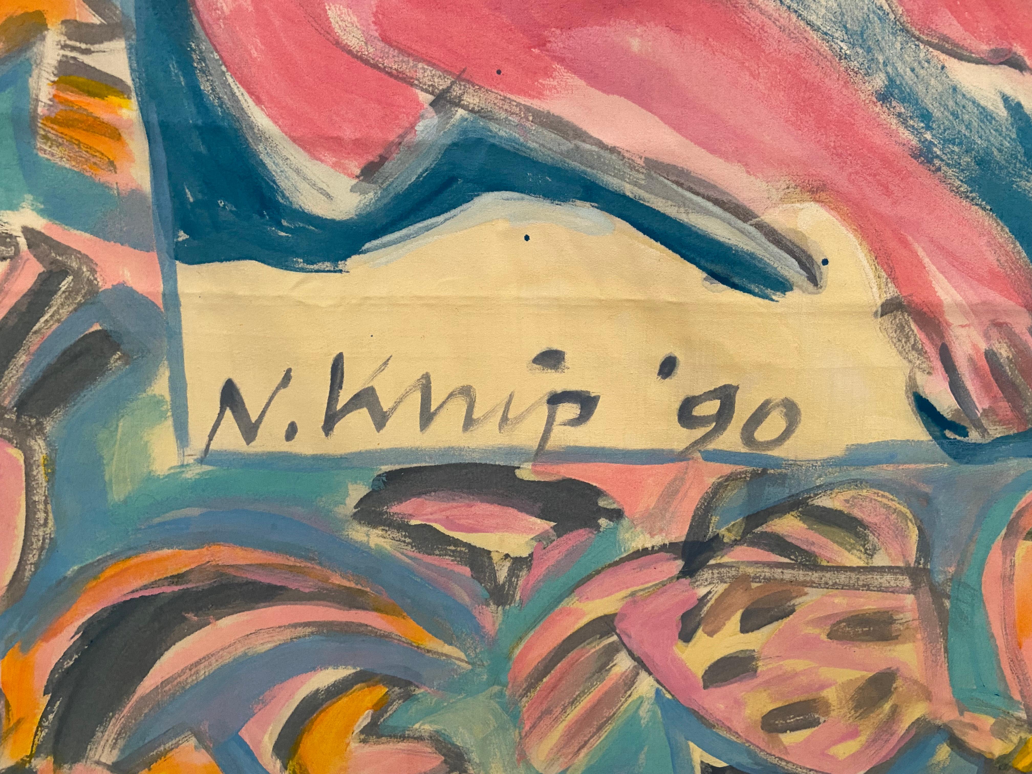 Acryl auf Leinwand, Noor Knip, 1990 (Ende des 20. Jahrhunderts) im Angebot