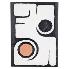 Acryl Wandbild Strukturgemälde Komposition Möck Sackleinen Bauhaus