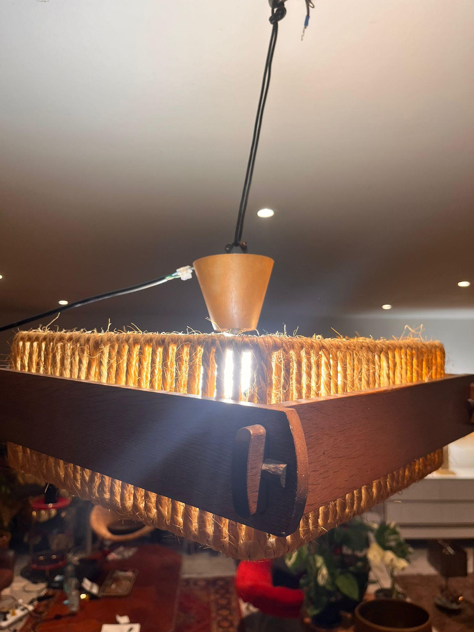 Acryl Wooden Ceiling Light from Temde In Good Condition For Sale In Waasmunster, BE