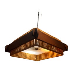 Vintage Acryl Wooden Ceiling Light from Temde