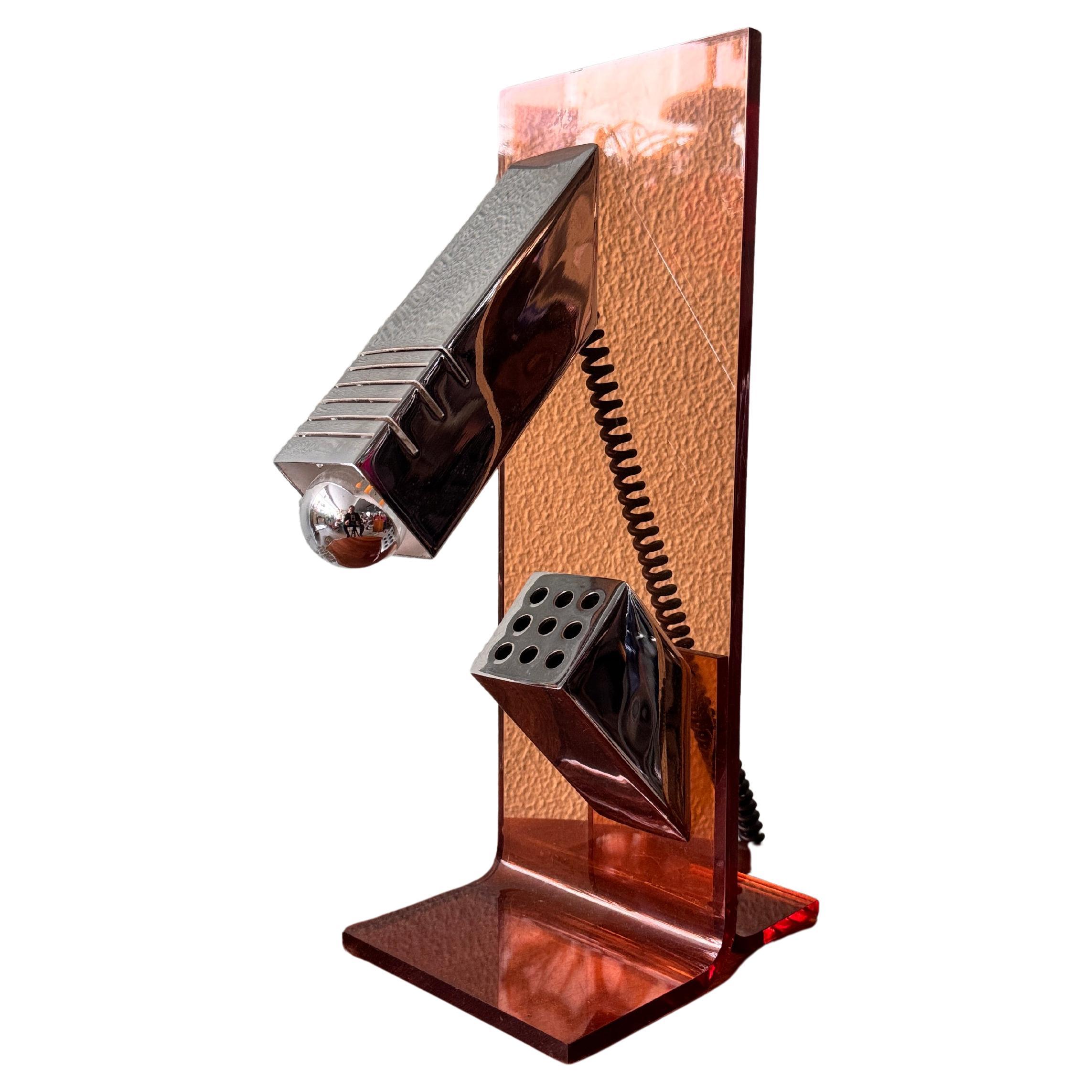 Acrylic and Chrome FASE Table Lamp - Spain 1970's